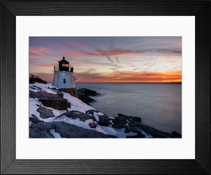Framed Print : Sunset from Castle Hill Lighthouse, Narragansett Bay, Newport, Rhode Island, USA Framed Print : Sunset from Castle Hill Lighthouse, Narragansett Bay, Newport, Rhode Island, USA