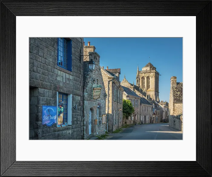 Framed Print : Historic granite stone houses and Saint-Ronan Church in Locronan, Finistere, Brittany, France Framed Print : Historic granite stone houses and Saint-Ronan Church in Locronan, Finistere, Brittany, France