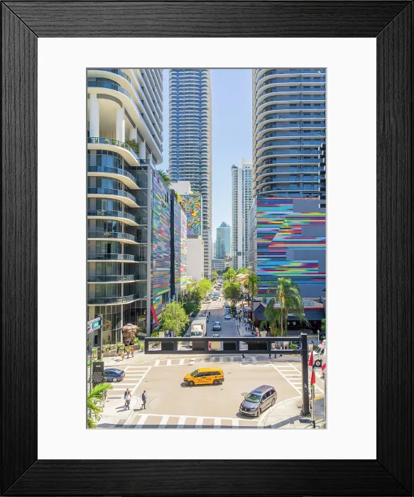 Framed Print : Elevated view over Brickell, Brickell, Miami, Florida, USA