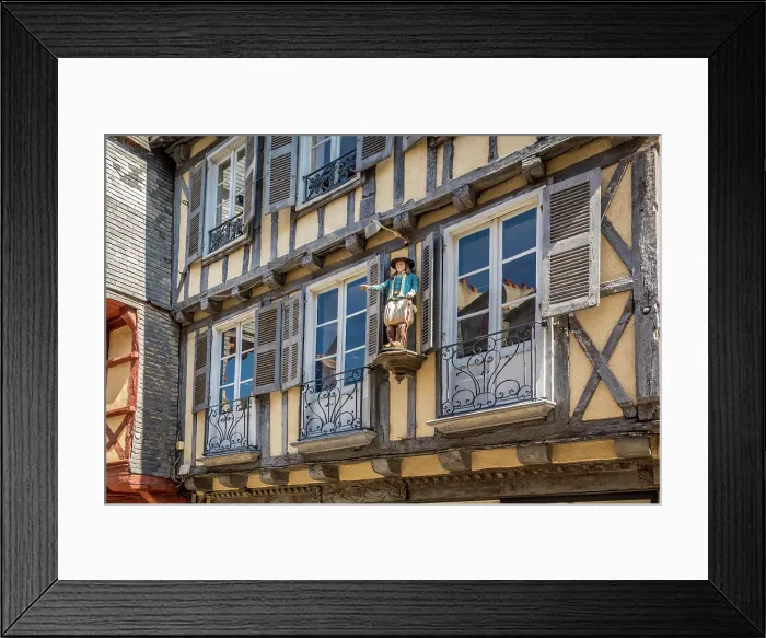Framed Print : Historic half-timbered house on Rue Kereon in Quimper, Finistere, Brittany, France Framed Print : Historic half-timbered house on Rue Kereon in Quimper, Finistere, Brittany, France