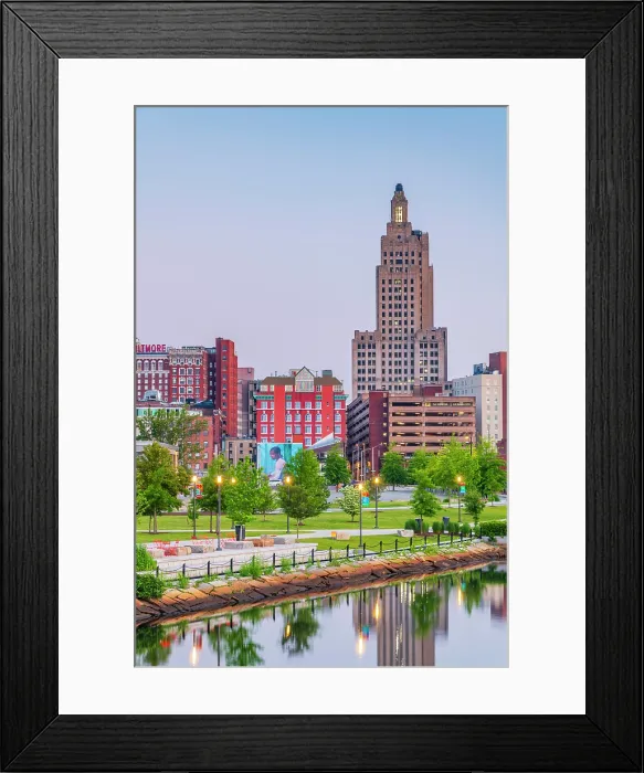 Framed Print : USA, Rhode Island, Providence, Downtown skyline and Providence River Framed Print : USA, Rhode Island, Providence, Downtown skyline and Providence River