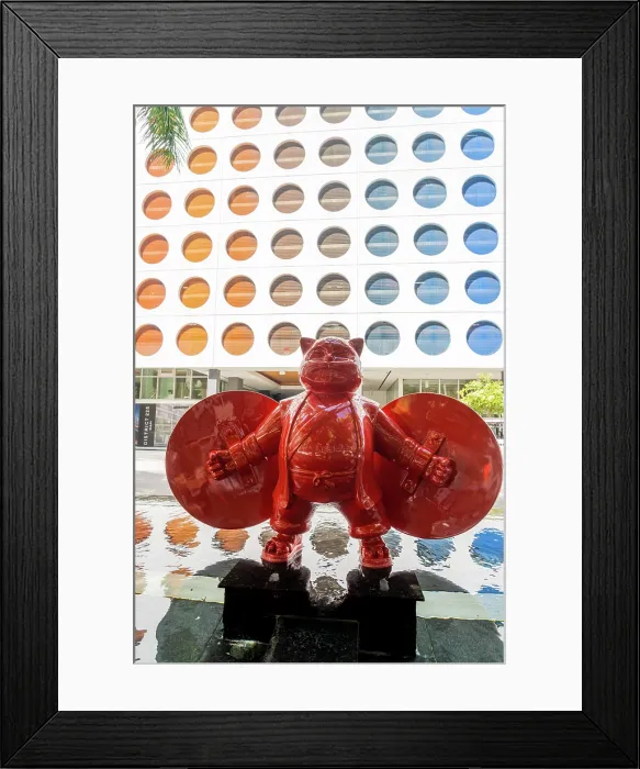 Framed Print : Commanding Warriorcat Crimson Eternal Vigil, by Hiro Ando 2011by the colourful 500 Brickell Condominiums, Brickell, Miami, Florida, USA Framed Print : Commanding Warriorcat Crimson Eternal Vigil, by Hiro Ando 2011by the colourful 500 Brickell Condominiums, Brickell, Miami, Florida, USA