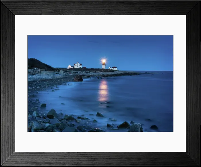 Framed Print : Dusk over Point Judith Lighthouse on Narragansett Bay, Point Judith, Rhode Island, USA Framed Print : Dusk over Point Judith Lighthouse on Narragansett Bay, Point Judith, Rhode Island, USA