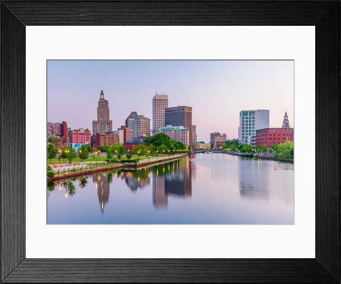 Framed Print : USA, Rhode Island, Providence, Downtown skyline and Providence River Framed Print : USA, Rhode Island, Providence, Downtown skyline and Providence River