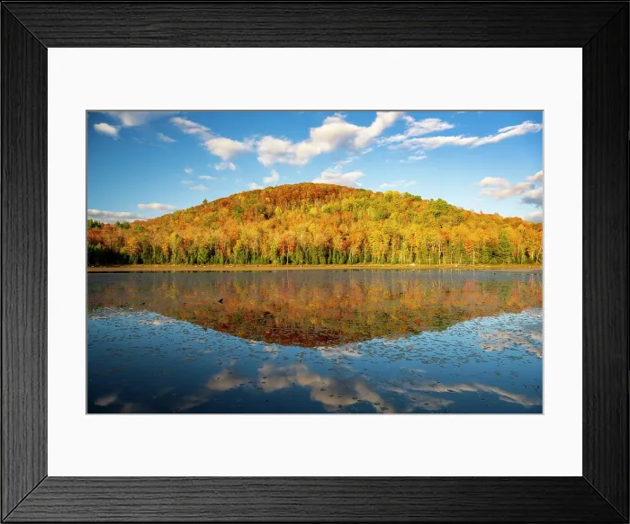 Framed Print : Autumn reflection on Bailey Pond, Green Mountains, Marshfield, Vermont, USA Framed Print : Autumn reflection on Bailey Pond, Green Mountains, Marshfield, Vermont, USA