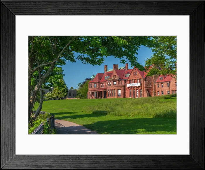 Framed Print : USA, Rhode Island, Newport, Bellevue Avenue Historic District, Cliff Walk, McAuley Hall, now of Salve Regina University Framed Print : USA, Rhode Island, Newport, Bellevue Avenue Historic District, Cliff Walk, McAuley Hall, now of Salve Regina University