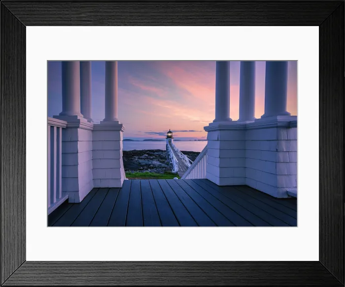 Framed Print : Pillars on veranda at Marshall Point Lighthouse, Port Clyde, Maine, USA Framed Print : Pillars on veranda at Marshall Point Lighthouse, Port Clyde, Maine, USA