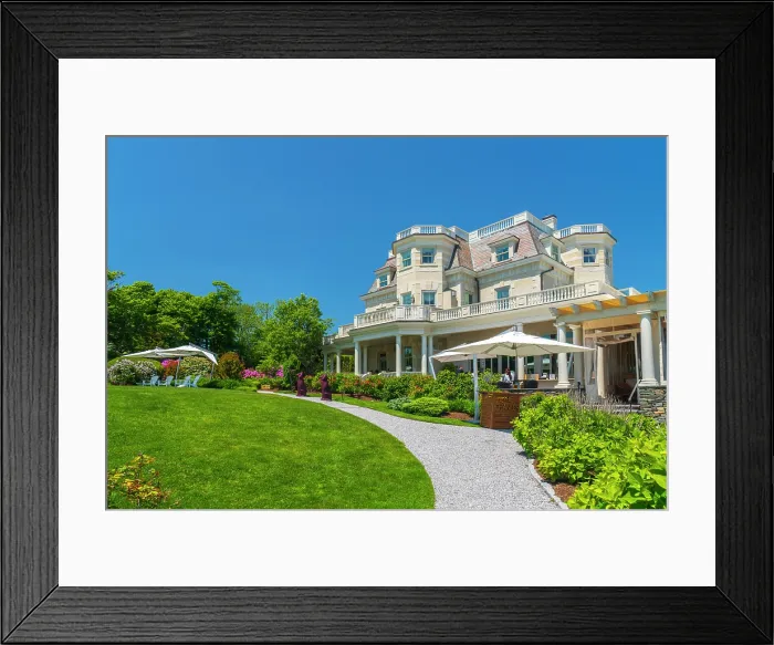Framed Print : USA, Rhode Island, Newport, Bellevue Avenue Historic District, Cliff Walk, The Chanler Hotel, also known as Cliff Lawn Framed Print : USA, Rhode Island, Newport, Bellevue Avenue Historic District, Cliff Walk, The Chanler Hotel, also known as Cliff Lawn