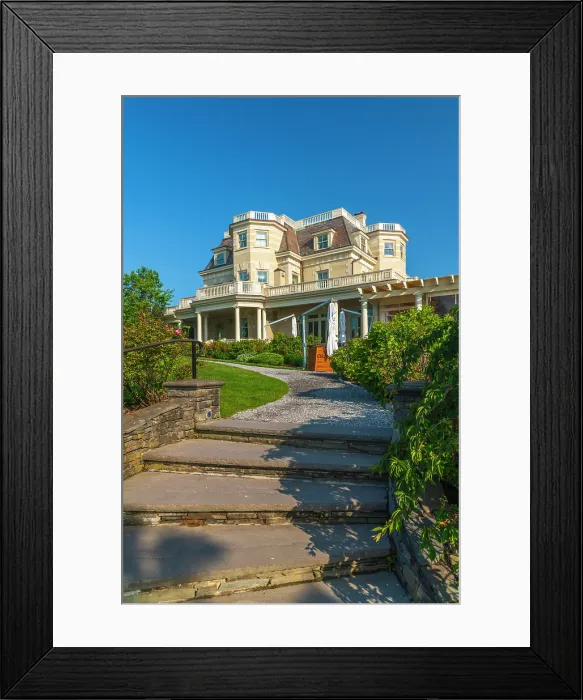 Framed Print : USA, Rhode Island, Newport, Bellevue Avenue Historic District, Cliff Walk, The Chanler Hotel, also known as Cliff Lawn Framed Print : USA, Rhode Island, Newport, Bellevue Avenue Historic District, Cliff Walk, The Chanler Hotel, also known as Cliff Lawn
