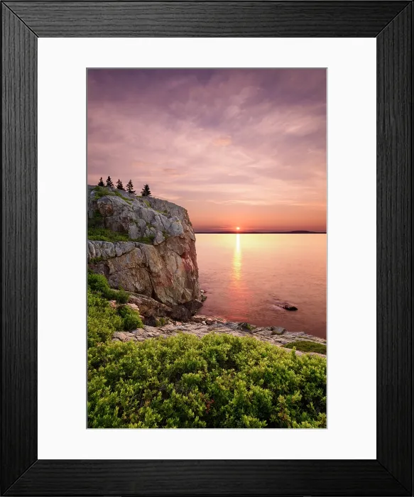 Framed Print : Sun rising over Great Head Peninsula, Acadia National Park, Maine, USA Framed Print : Sun rising over Great Head Peninsula, Acadia National Park, Maine, USA
