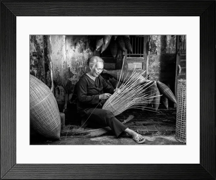 Framed Print : Local woman making traditional bamboo fish traps, Thu Sy Village, near Hanoi, Vietnam, Southeast Asia Framed Print : Local woman making traditional bamboo fish traps, Thu Sy Village, near Hanoi, Vietnam, Southeast Asia