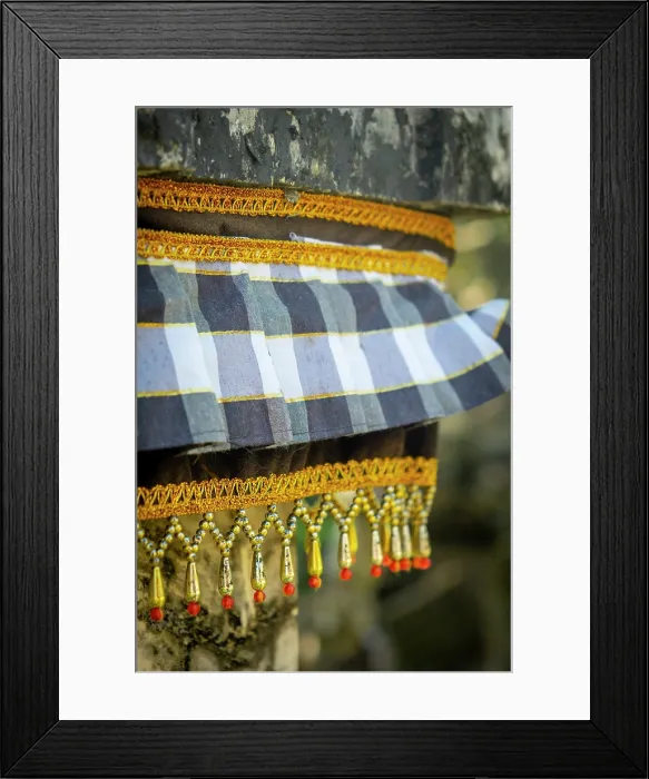 Framed Print : Bebali cloth covering a staue in a typical Balinese Hindu temple, Bali, Indonesia Framed Print : Bebali cloth covering a staue in a typical Balinese Hindu temple, Bali, Indonesia