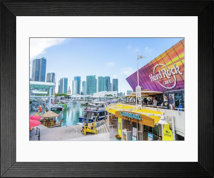Framed Print : The marina by Bayside Marketplace, Downtown Miami, Miami, Florida, USA