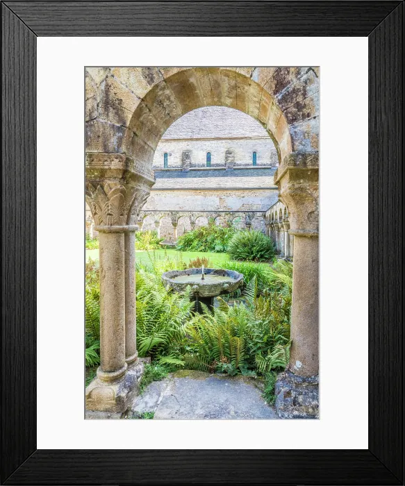 Framed Print : Cloister of the Abbaye de Daoulas in Daoulas, Finistere, Brittany, France
