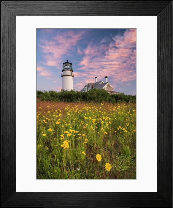 Framed Print : Sunset at Highland Lighthouse, Cape Cod, North Truro, Massachusetts, USA