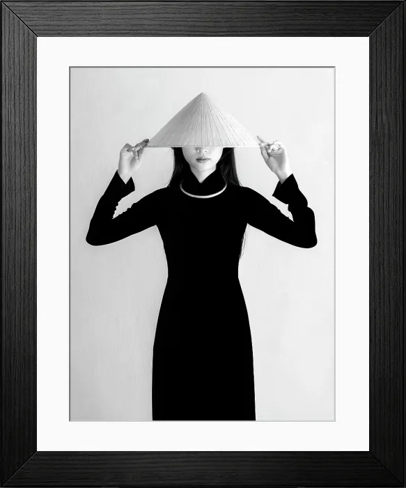 Framed Print : Local woman wearing tradtional Ao Dai dress and conical hat at Minh Mang King Tomb, Hue, Vietnam Framed Print : Local woman wearing tradtional Ao Dai dress and conical hat at Minh Mang King Tomb, Hue, Vietnam