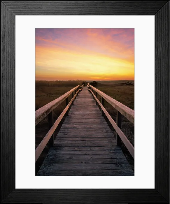 Framed Print : Boardwalk at sunrise, Cape Cod, Orleans, Massachusetts, USA