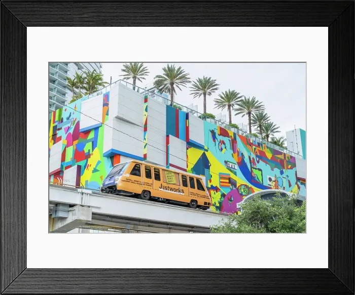Framed Print : Park West Metromover station, Downtown Miami, Miami, Florida, USA