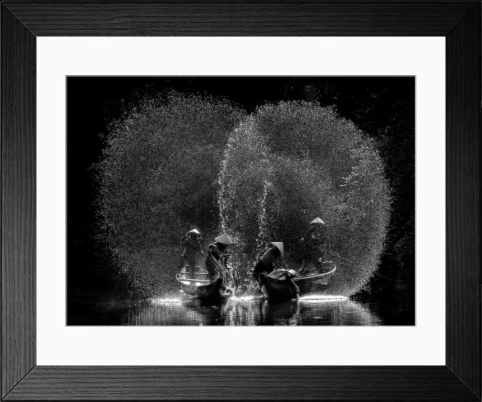 Framed Print : Spray of backlit water created as local fishermen clean their nets, Nhu Y River, Hue, Central Vietnam Framed Print : Spray of backlit water created as local fishermen clean their nets, Nhu Y River, Hue, Central Vietnam