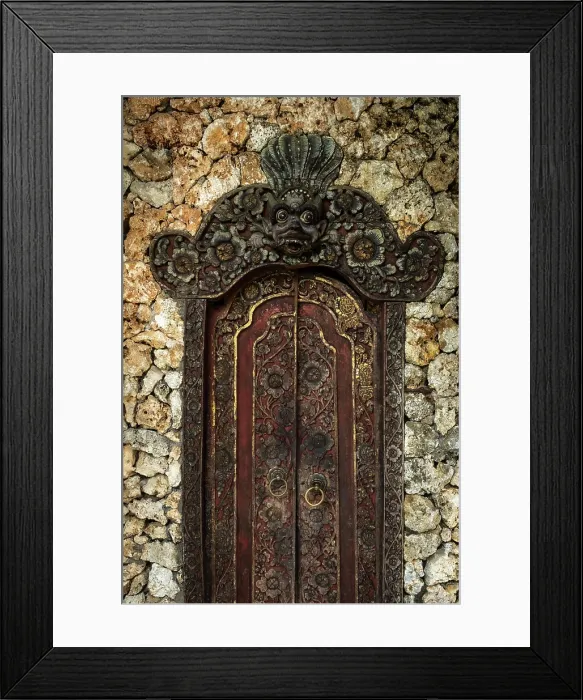 Framed Print : Ornately decorated door, Bali, Indonesia Framed Print : Ornately decorated door, Bali, Indonesia