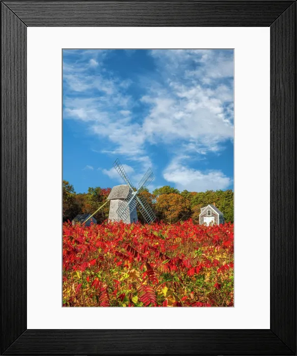 Framed Print : Old Higgins Farm Windmill in autumn, Cape Cod, Brewster, Massachusetts, USA Framed Print : Old Higgins Farm Windmill in autumn, Cape Cod, Brewster, Massachusetts, USA