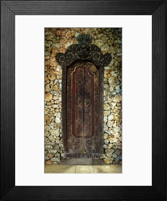 Framed Print : Ornately decorated door, Bali, Indonesia Framed Print : Ornately decorated door, Bali, Indonesia