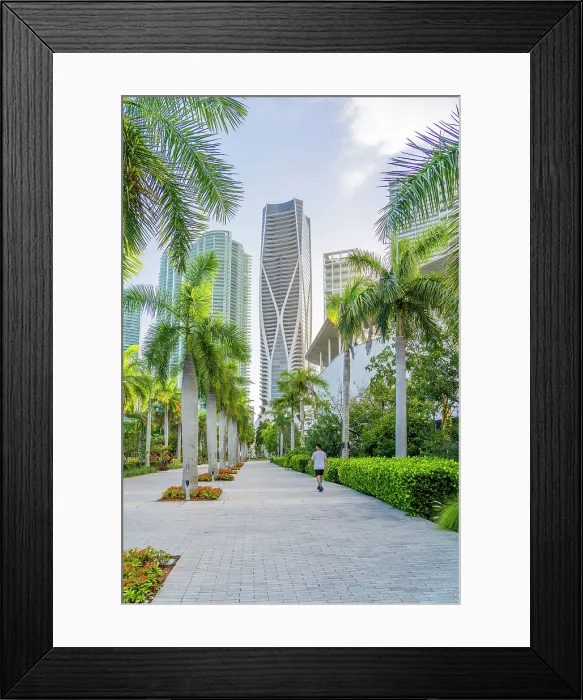 Framed Print : The view from Maurice A. Ferre Park looking towards One Thousand Museum Miami, Downtown Miami, Miami, Florida, USA Framed Print : The view from Maurice A. Ferre Park looking towards One Thousand Museum Miami, Downtown Miami, Miami, Florida, USA