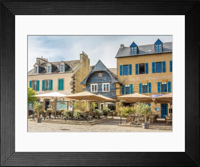 Framed Print : Restaurant with terrace in the old town of Le Faou, Finistere, Brittany, France Framed Print : Restaurant with terrace in the old town of Le Faou, Finistere, Brittany, France
