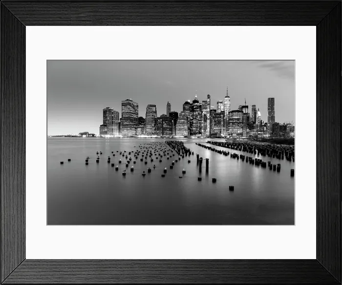 Framed Print : Manhattan at dusk from Pier 1, Brooklyn Bridge Park, Brooklyn, New York City, New York, USA