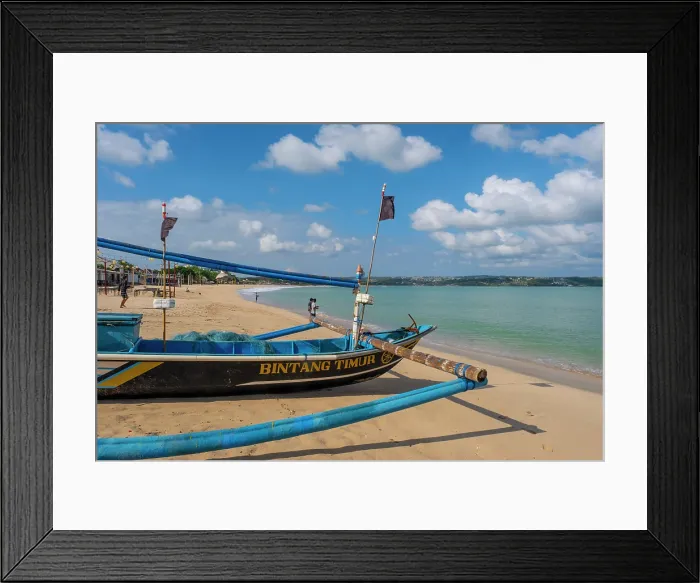 Framed Print : Fishing boats at Jimbaran beach, Bali, Indonesia Framed Print : Fishing boats at Jimbaran beach, Bali, Indonesia