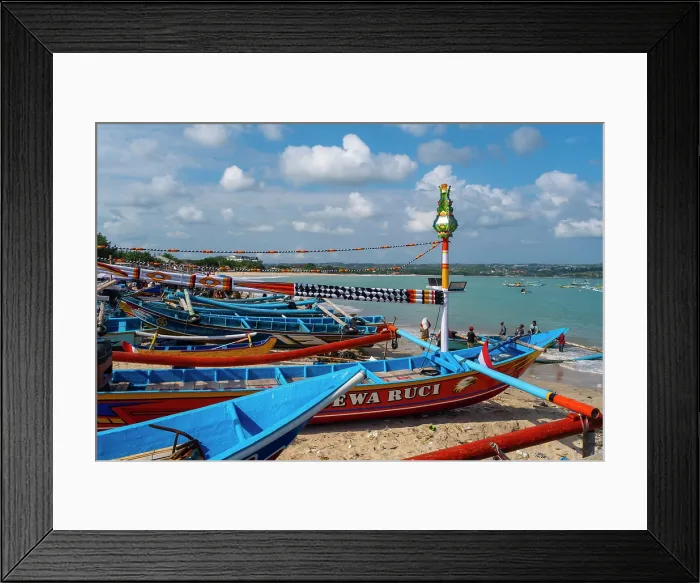 Framed Print : Fishing boats at Jimbaran beach, Bali, Indonesia Framed Print : Fishing boats at Jimbaran beach, Bali, Indonesia