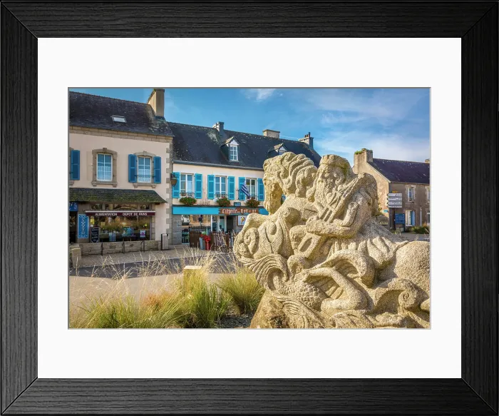Framed Print : Sculpture in the village square of Argol, Finistere, Brittany, France Framed Print : Sculpture in the village square of Argol, Finistere, Brittany, France
