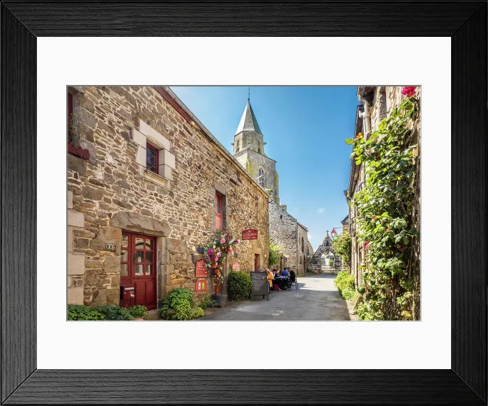 Framed Print : Alley and church in the village of Saint-Suliac, Ille-et-Vilaine, Brittany, France Framed Print : Alley and church in the village of Saint-Suliac, Ille-et-Vilaine, Brittany, France