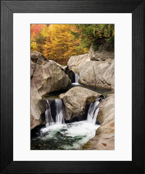 Framed Print : Autumn at Warren Falls, Green Mountains, Warren, Vermont, USA