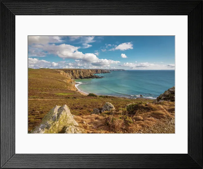 Framed Print : Plage Porzh Koubou at Pointe de Dinan, Crozon, Finistere, Brittany, France Framed Print : Plage Porzh Koubou at Pointe de Dinan, Crozon, Finistere, Brittany, France