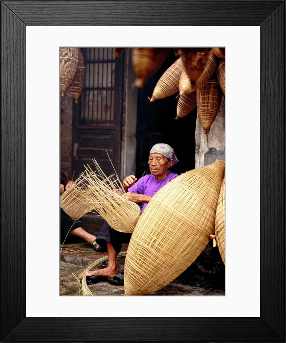 Framed Print : Woman making traditional bamboo fish traps, Hanoi, Vietnam. (MR) Framed Print : Woman making traditional bamboo fish traps, Hanoi, Vietnam. (MR)
