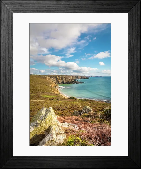 Framed Print : Plage Porzh Koubou at Pointe de Dinan, Crozon, Finistere, Brittany, France Framed Print : Plage Porzh Koubou at Pointe de Dinan, Crozon, Finistere, Brittany, France