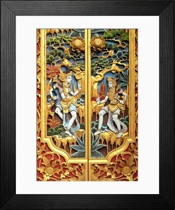 Framed Print : Detail of a decorated door at Pura Tanah Lot Temple, Bali, Indonesia Framed Print : Detail of a decorated door at Pura Tanah Lot Temple, Bali, Indonesia