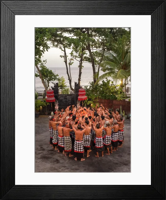 Framed Print : Kecak Dance performance, Tanah Lot, Bali, Indonesia
