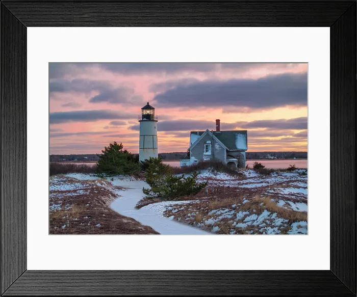 Framed Print : Sandy Neck lighthouse on winter sunset, Cape Cod, West Barnstable, Massachusetts, USA Framed Print : Sandy Neck lighthouse on winter sunset, Cape Cod, West Barnstable, Massachusetts, USA