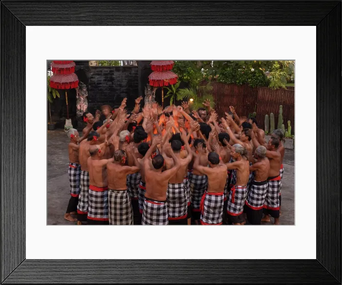Framed Print : Kecak Dance performance, Tanah Lot, Bali, Indonesia