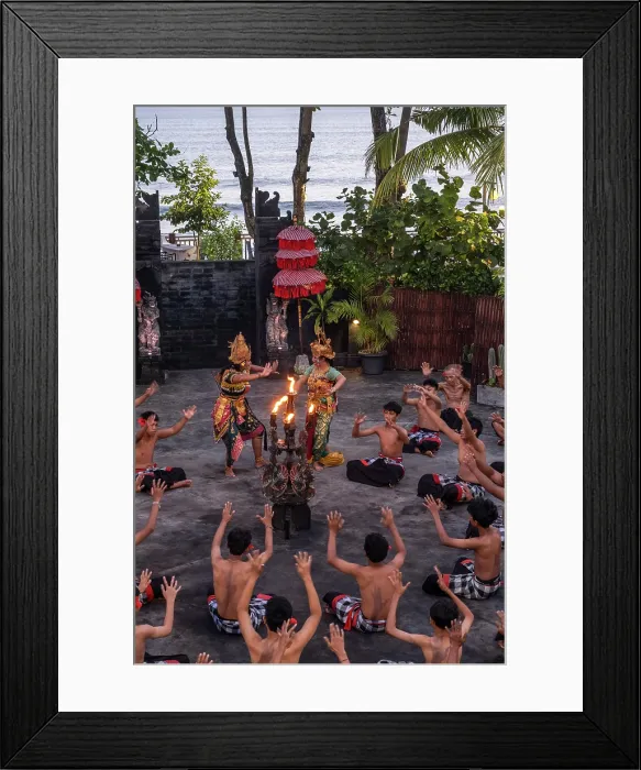 Framed Print : Kecak Dance performance, Tanah Lot, Bali, Indonesia
