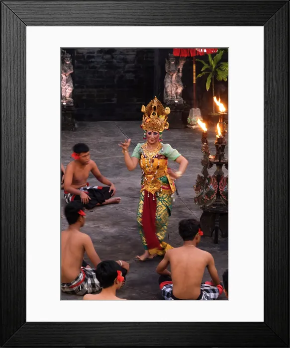 Framed Print : Kecak Dance performance, Tanah Lot, Bali, Indonesia