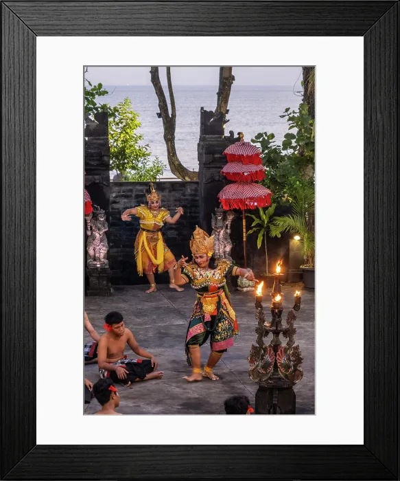 Framed Print : Kecak Dance performance, Tanah Lot, Bali, Indonesia