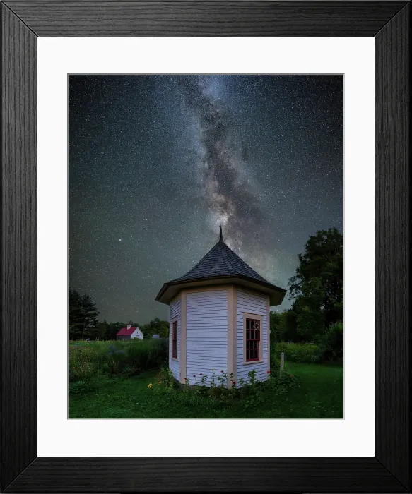 Framed Print : Milky Way over gazibo at Muster Field Farm in North Sutton, New Hampshire, USA Framed Print : Milky Way over gazibo at Muster Field Farm in North Sutton, New Hampshire, USA