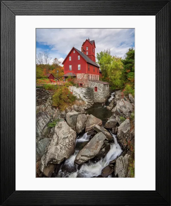 Framed Print : The Old Red Mill in autumn, Jericho, Vermont, USA Framed Print : The Old Red Mill in autumn, Jericho, Vermont, USA