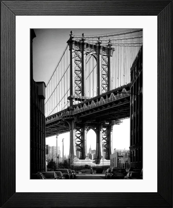 Framed Print : Manhattan Bridge from Washington Street, Dumbo, Brooklyn, New York City, New York, USA Framed Print : Manhattan Bridge from Washington Street, Dumbo, Brooklyn, New York City, New York, USA