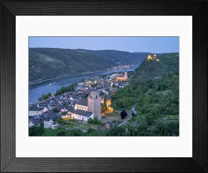Framed Print : Oberwesel at dusk, Rhine valley, Rhineland-Palatinate, Germany Framed Print : Oberwesel at dusk, Rhine valley, Rhineland-Palatinate, Germany