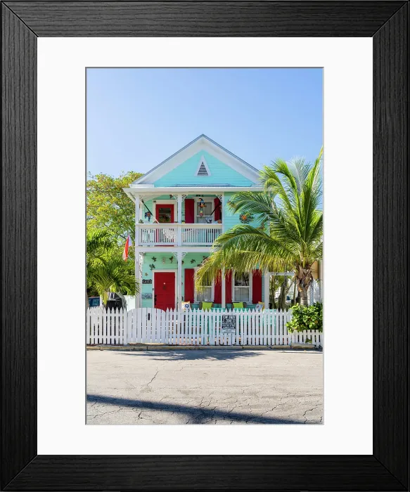 Framed Print : Colourful facade, Key West, Florida Keys, Florida, USA