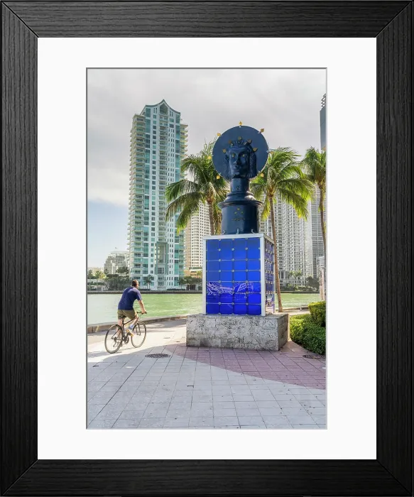 Framed Print : Sculpture on Miami Riverwalk, Miami, Florida, USA